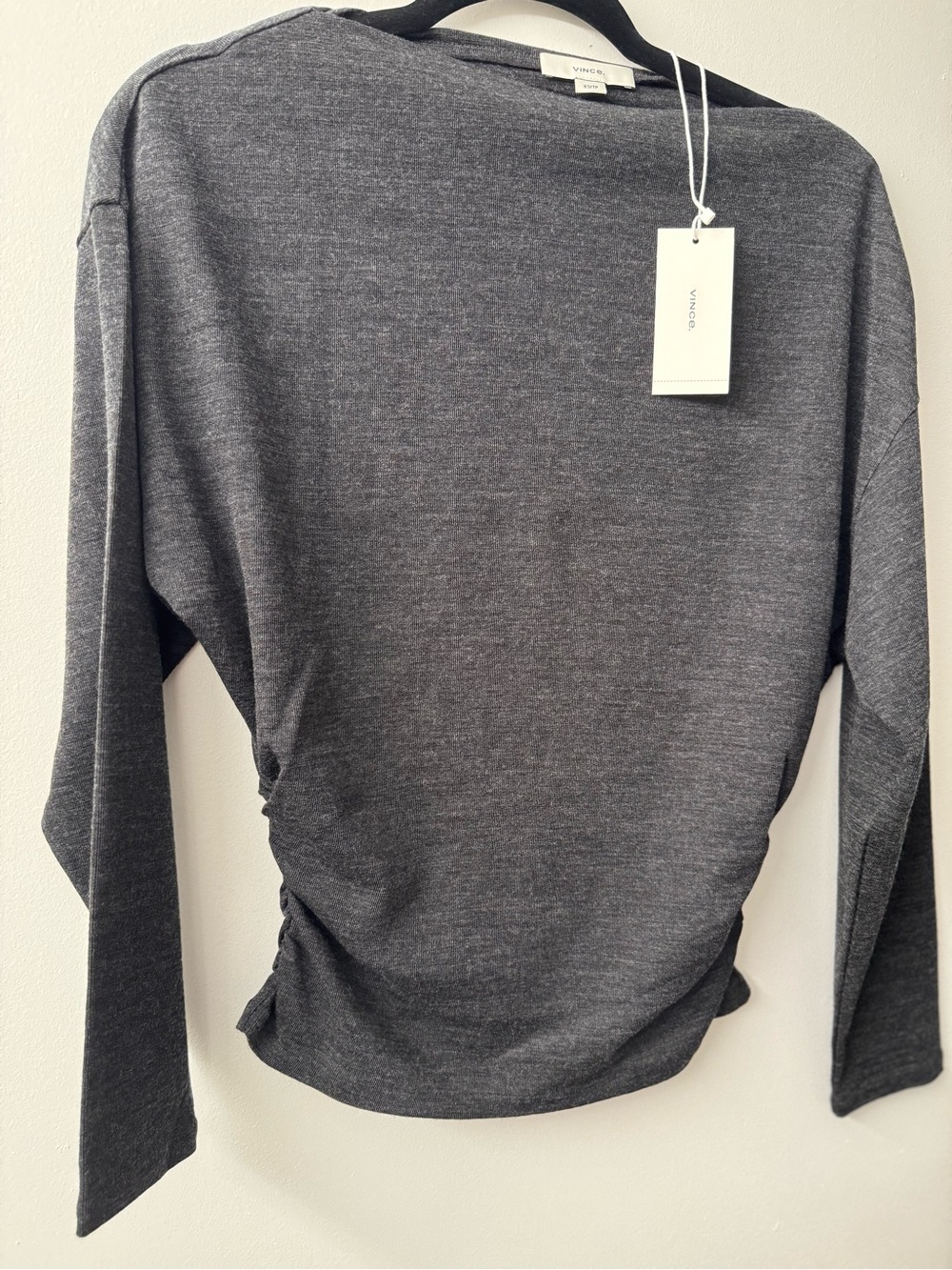 Vince Charcoal Gray Long-Sleeve Knit Top - Picture 2 of 8